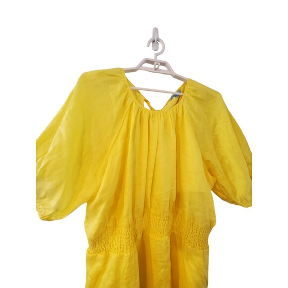 Draper James RSVP dress womens 2X bright yellow linen tencel blend smock… - Picture 6 of 6
